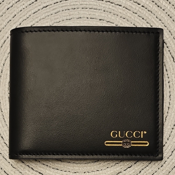 Gucci Men's Bifold Black Leather Wallet - NWOT - Picture 1 of 8